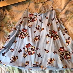Blue floral tank top